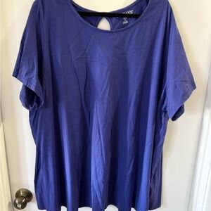 Roaman’s Woman’s Plus Purple T Shirt W Keyhole Opening In Back 3X 30/32W